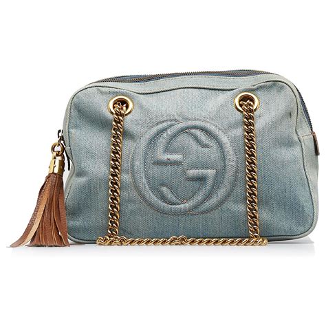 Borsa a tracolla catena Gucci blu Soho Giovanni Panno ref.955640.